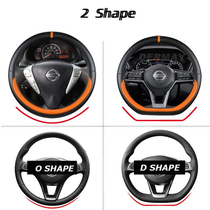 for Nissan Leaf ZE0/AZE0 ZE1 2010~2023 PU Leather Car Steering Wheel Cover High Quality Fast Shipping Auto Accessories