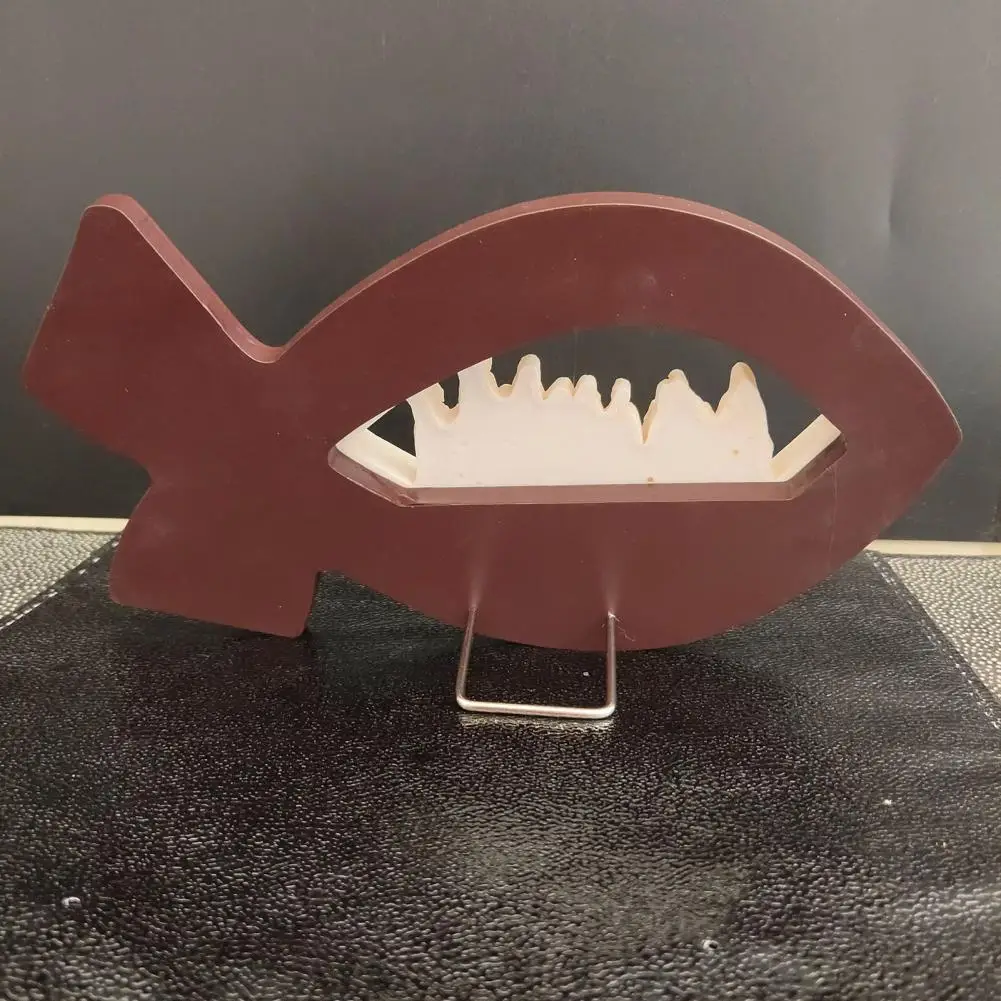 Fish Shape Last Supper Scene Statue, Resin Religious Sculpture Decorative Faith Art Ornament for Home Living Room