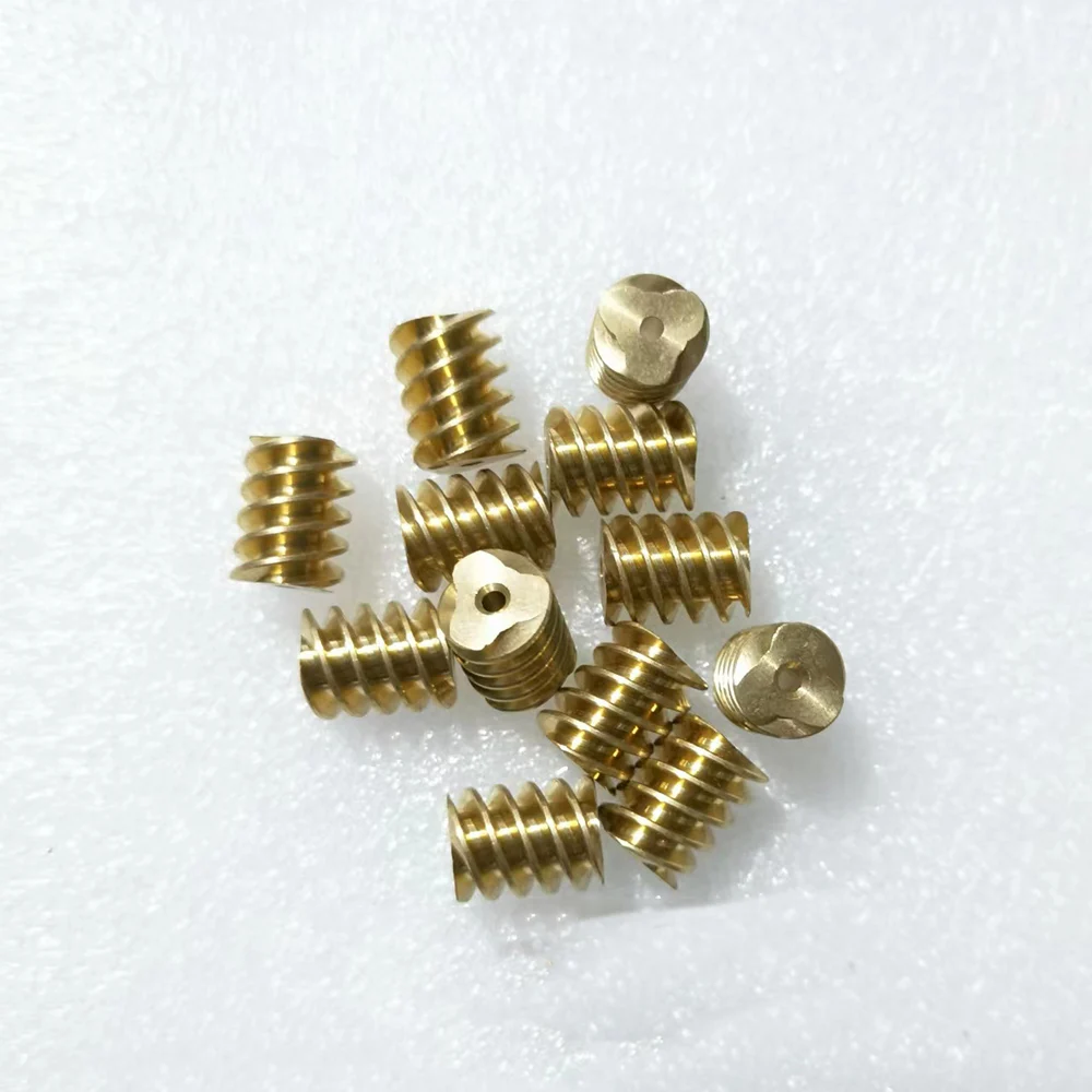 0.8M modulus Copper Brass Worm Gear suitable for 2mm shaft motor automobile door lock Gear Motor