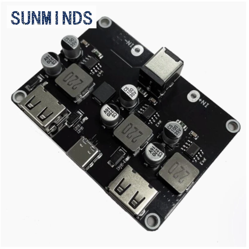 3-way fast charging module 12V24V to QC3.0 Fast charging TYPE-C USB mobile phone charging board Fast charging step-down module