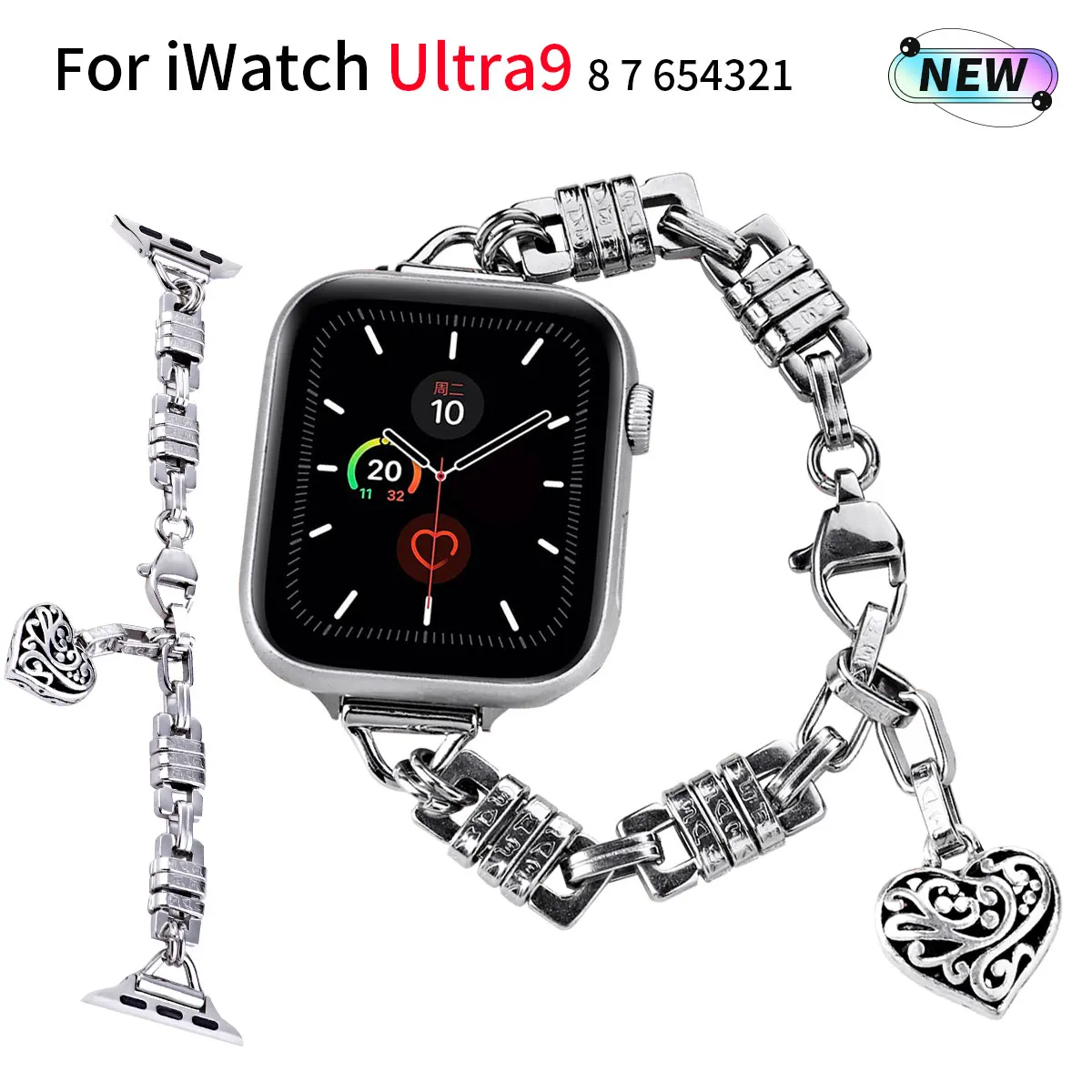 

Stainless Steel fashion square bracelet for Apple Watch 49mm-42mm 38mm-41mm Fashion unique for Iwatch 9 Ultra 8-1 strap