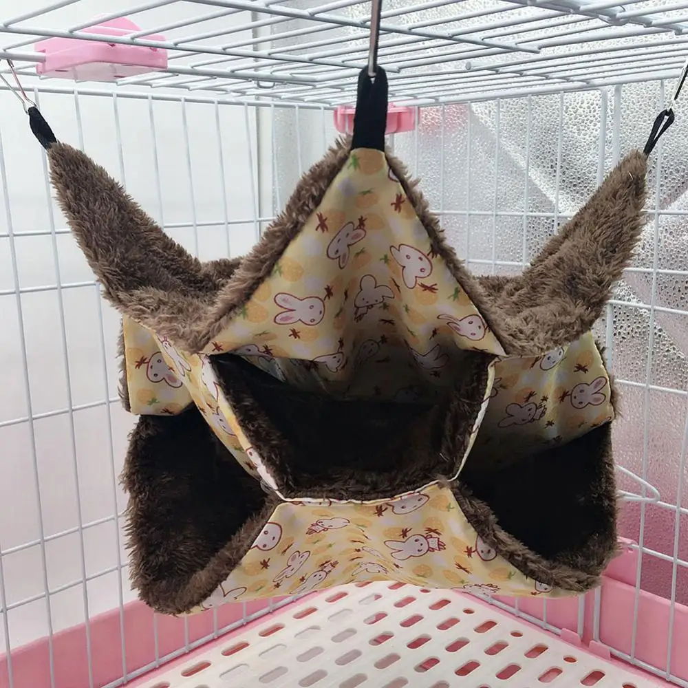 Small Nest Plush Hammock Warm 3Layer Hamster for rats rodent Animal Guinea Pig Ferret Double-layer Cotton Nests Pets Supplies