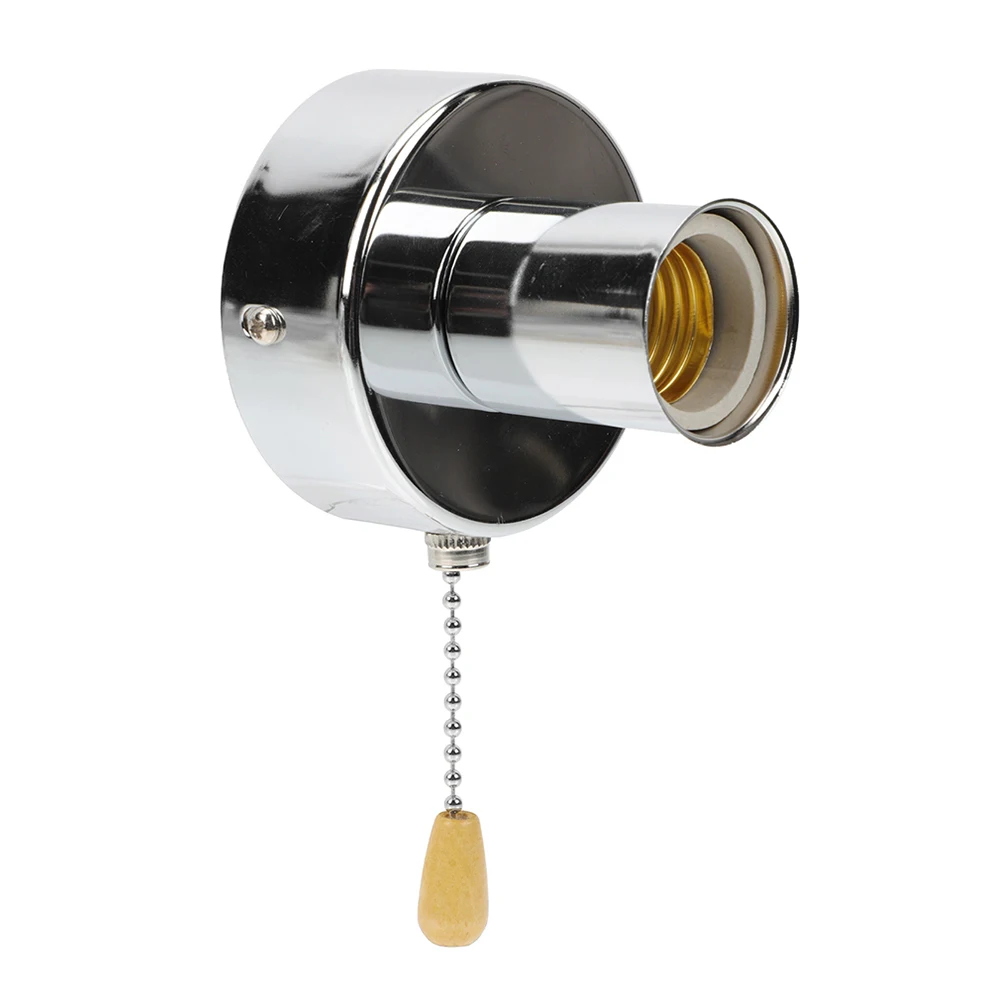 

Pull Chain Ceiling Lamp Holder Durable Stainless Steel Light Socket Replacement Pull String Lampholder Wall Light Fixture