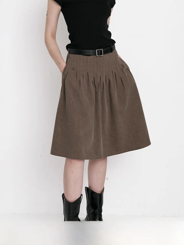 

Юбка трапециевидной формы из чистого хлопка Planites, женская плиссированная юбка нестандартной формы длиной f, юбка со средней талией