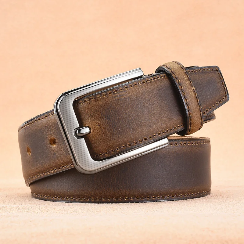 2024    Men  Full Grain Top  Genuine leather belt with  pin buckle design Belts