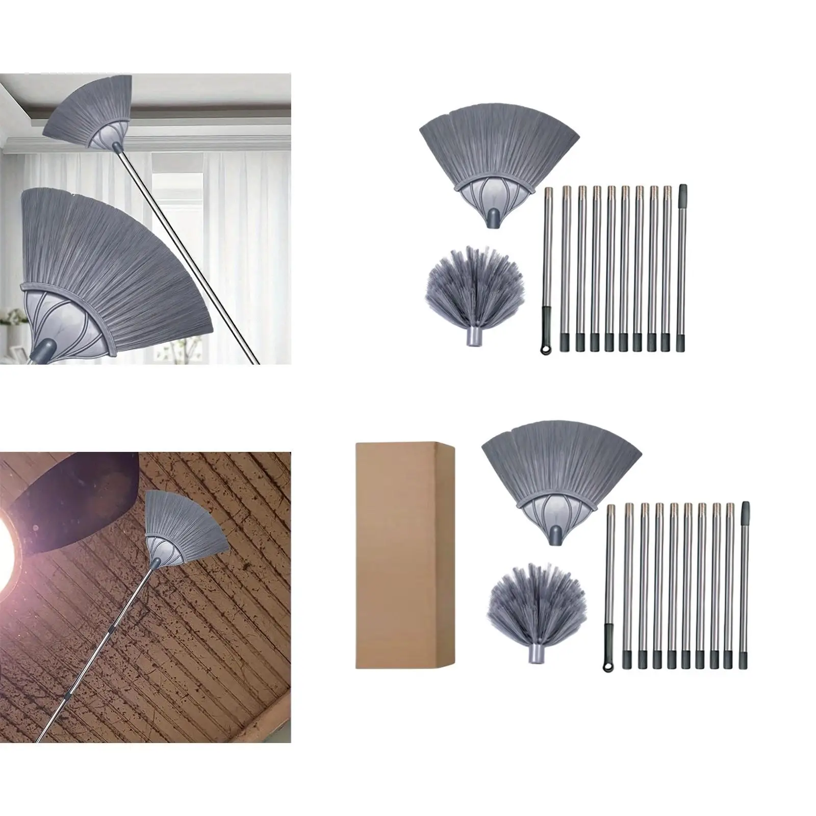 Cobweb Duster with Extension Pole High Reach Duster for Cobweb Corners