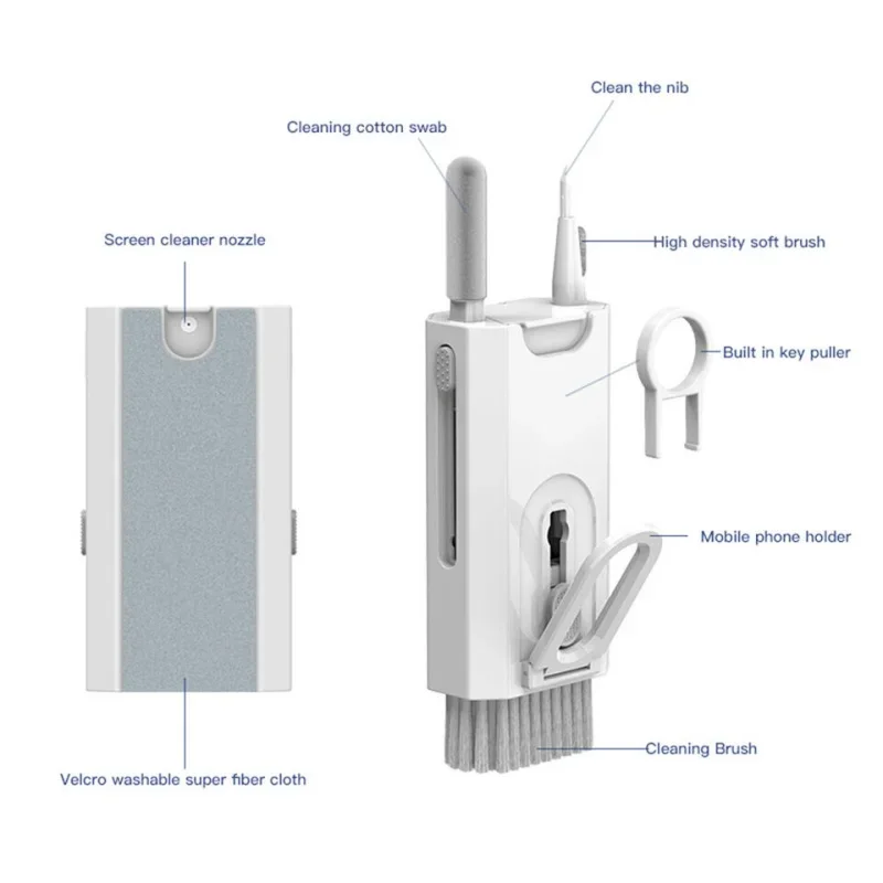 Kit de limpieza 8 en 1, cepillo limpiador de teclado de ordenador, bolígrafo de limpieza para auriculares, IPad, herramientas de limpieza de teléfono, extractor de teclas