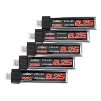 5Pcs URUAV 3.7V 250mAh 30C/60C 1S Lipo Battery PH2.0 for Tiny Whoop TINY6 6X