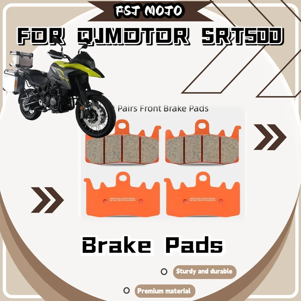For QJMOTOR SRT500 Ceramic Super Alloy Brake Pads Asbestos-Free Eco Material Waterproof Anti-rust Disc Protector Parts