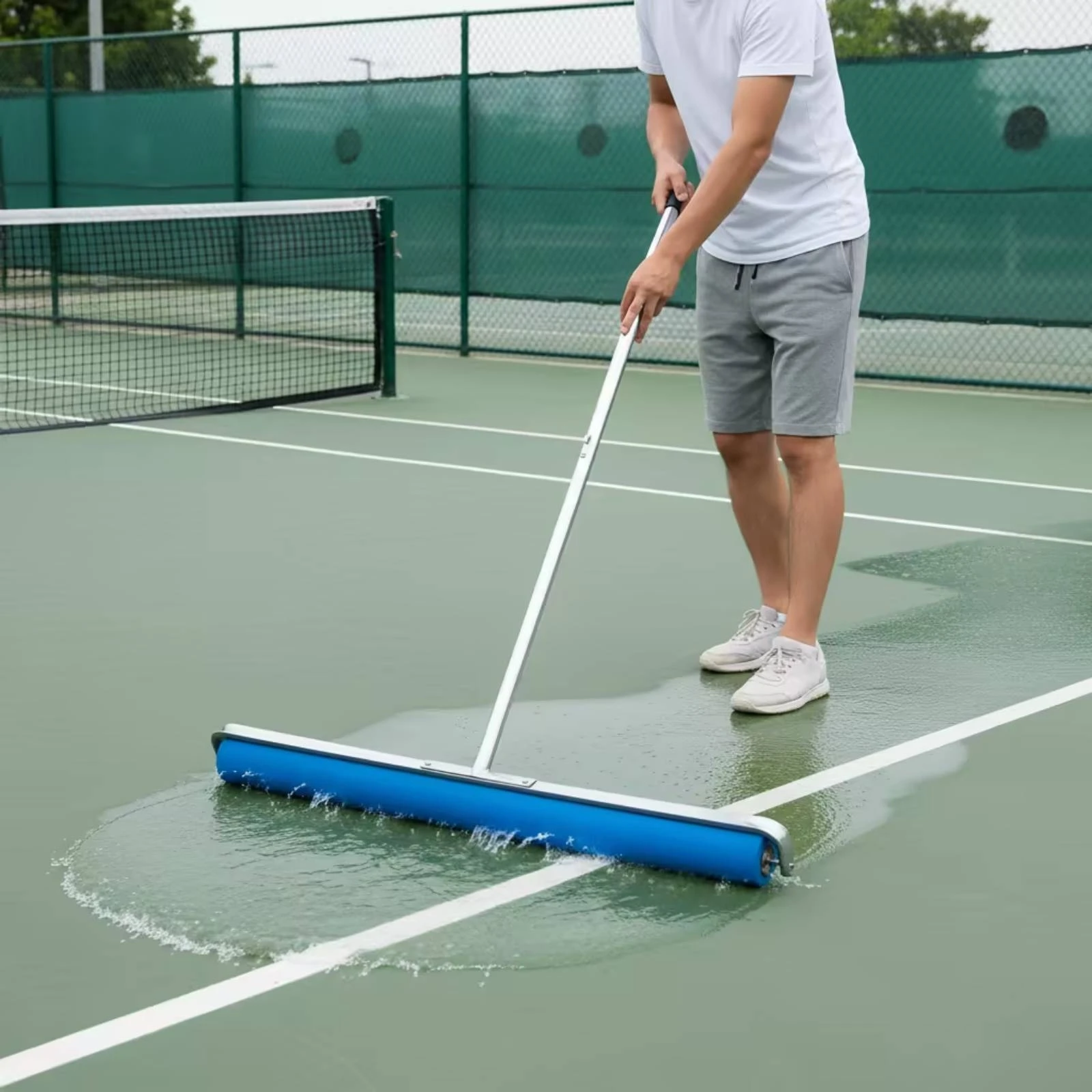 Court Water Absorber Heavy-Duty Sponge Roller Tool Rust Resistant for Tennis Players, Basketball Courts
