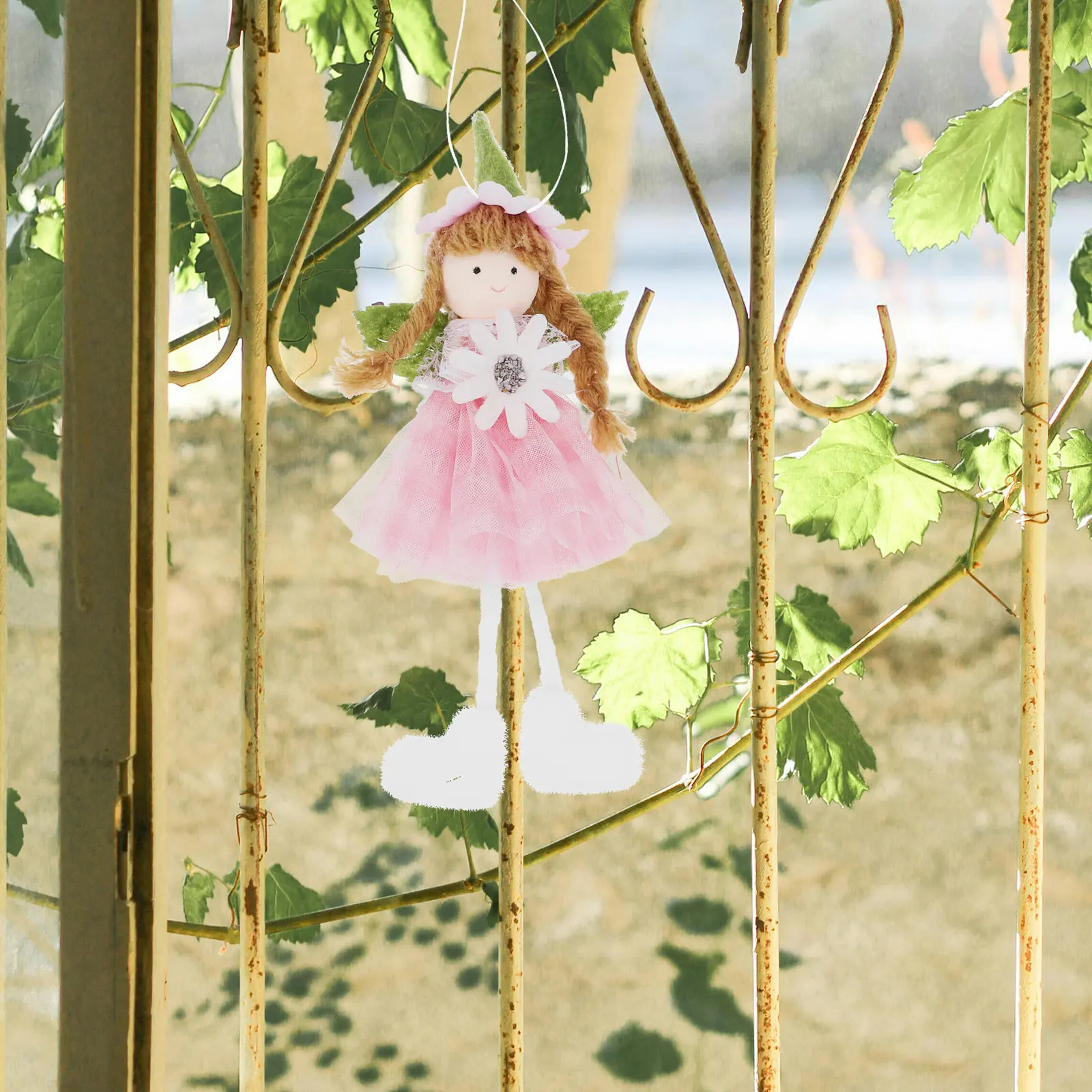 Spring Hanging Flower Angel Pendant Charm Decor for Party Room Office Car Indoor Festival Decoration Floral Theme Suspend