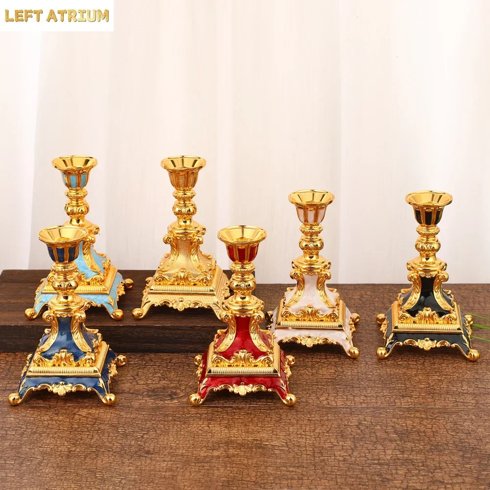 European hot-selling classical single-ended candlestick home wedding ornaments, craft metal decorations
