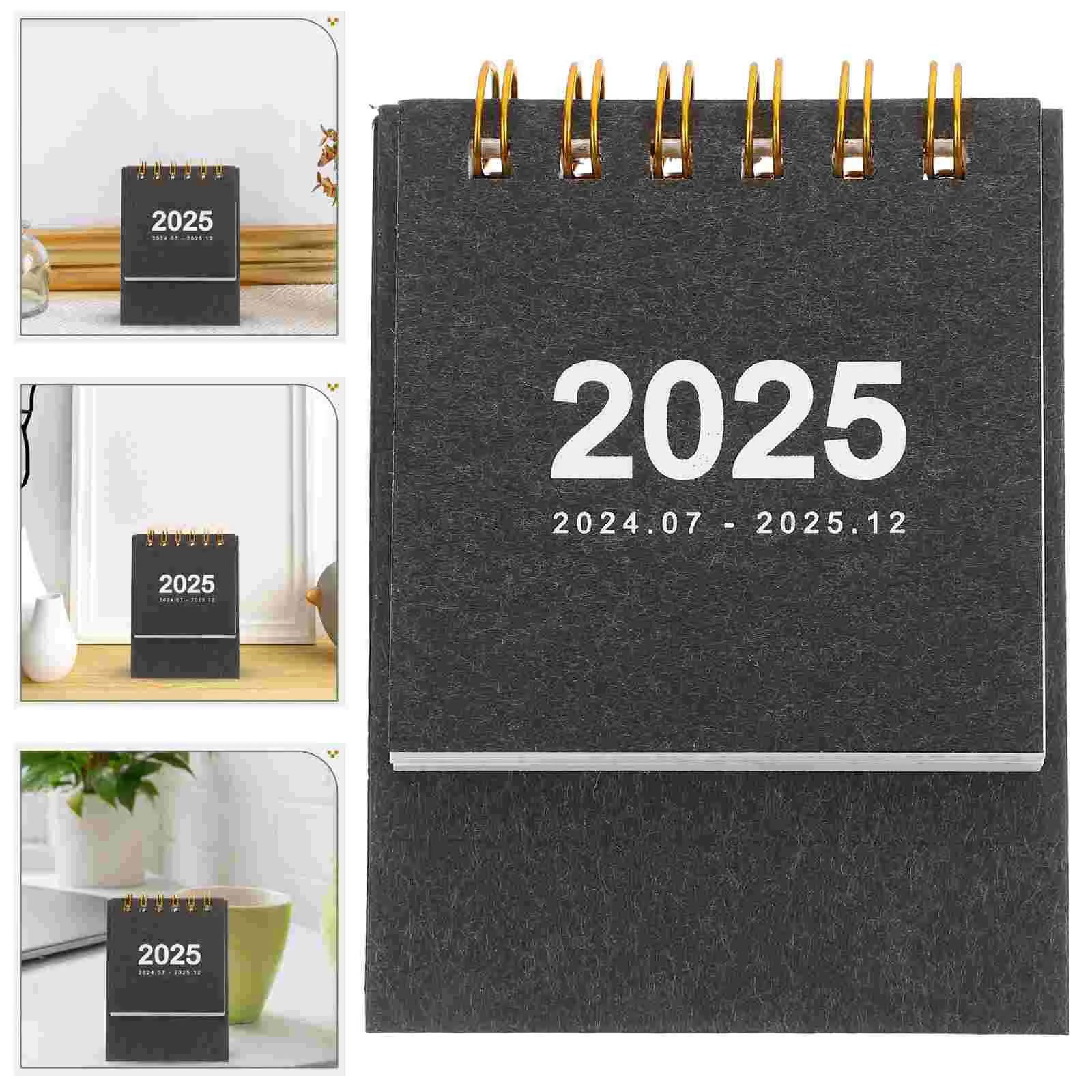 

2025 Desk Calendar Home Supplies Accessories for Women Office Stand Table Calendars Portable Month Decor Student