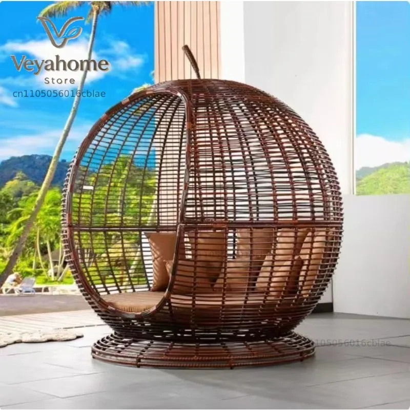 Outdoor Daybed Rattan Pool Sun Bed Comfortable Garden Furniture for Home Decor
