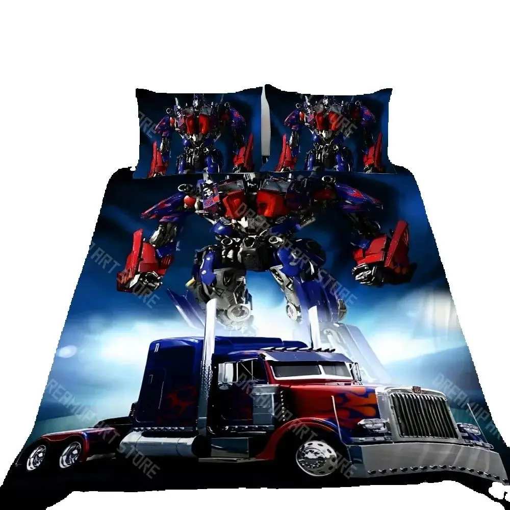 

3d optimus bedding set home duvet cover pillow cover 2/3pcs adult boy bedroom decor kids gift single double bed.