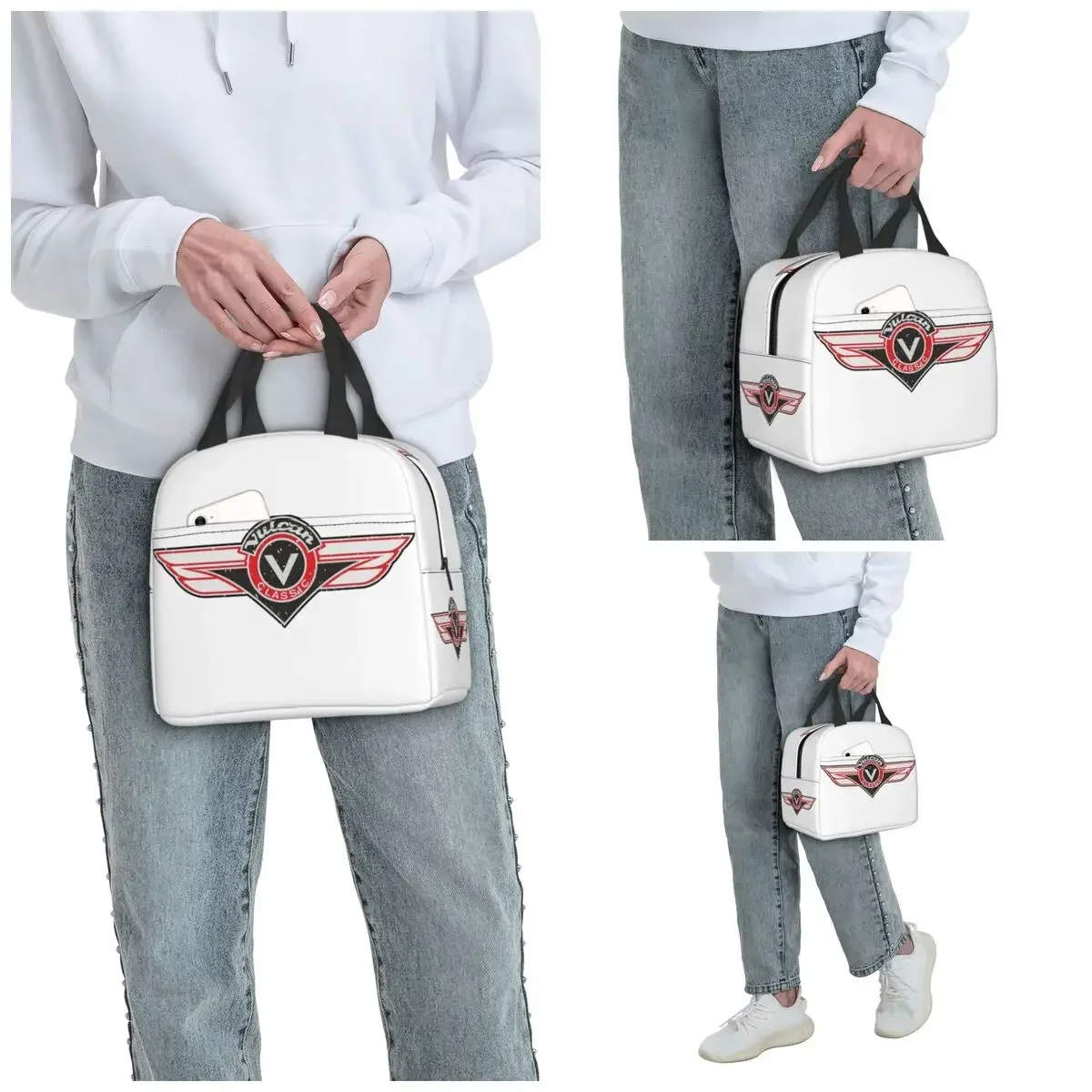 Vulcan VN Motorcycle Classic Logo Worn Insulated Lunch Bag for Kids School Cooler Thermal Food Box Tote Lunch Boxes Container