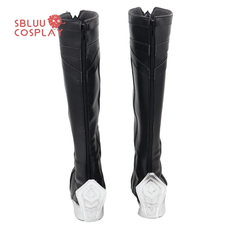 SBluuCosplay Genshin Impact Kyryll Chudomirovich Flins Scarpe Cosplay Stivali neri su misura Festa di Halloween