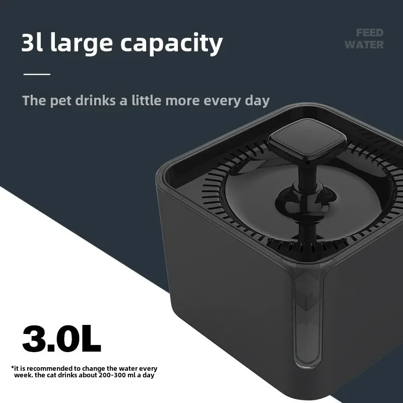 Pet Automatic Water Dispenser, Dog and Cat Shower Design Circulation Filter 3L Large Capacity Silent Smart Cat Water Dispenser