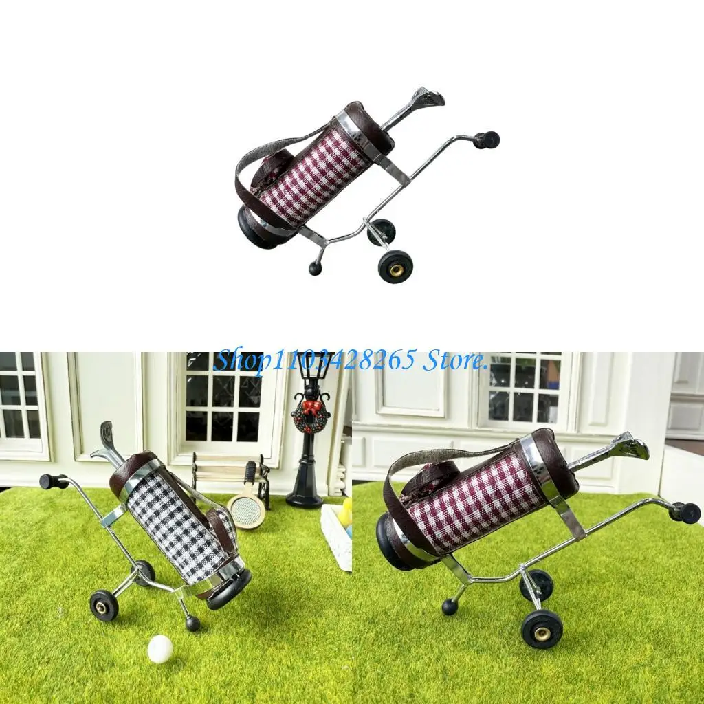 Carrello da golf da golf del carrello da golf in metallo e cuoio realistico con sfere G2te