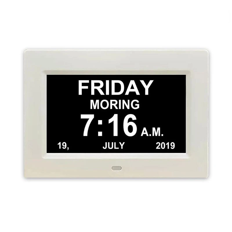 

7 \"Inch Digital Clock Calendar with Date Day Reminder for Elderly and Children