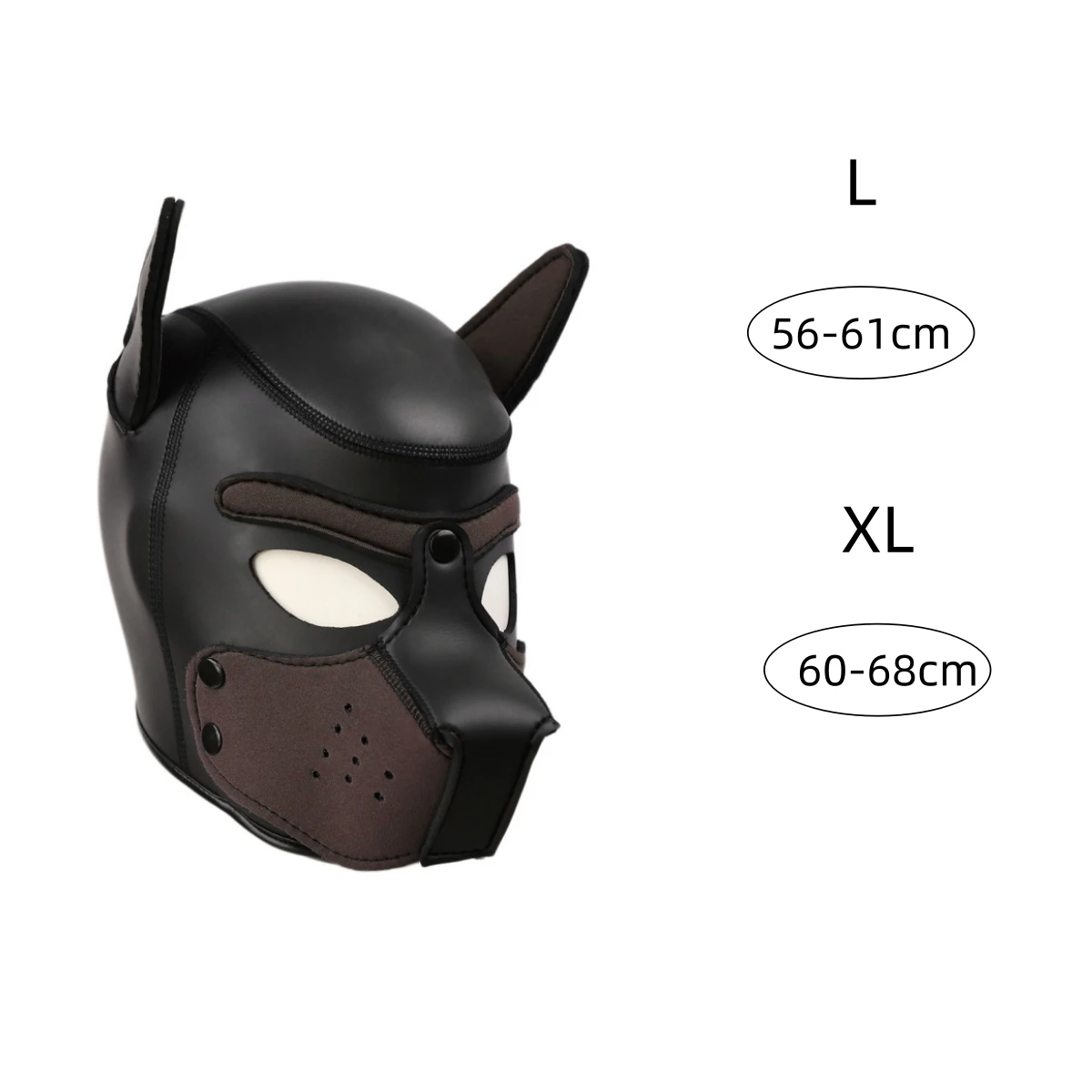 Large Size 2026 L/XL Dogs Full Head Cosplay Mask with Hood Red & Black Padded Rubber Pet Roleplay Mask for Fashion Performances