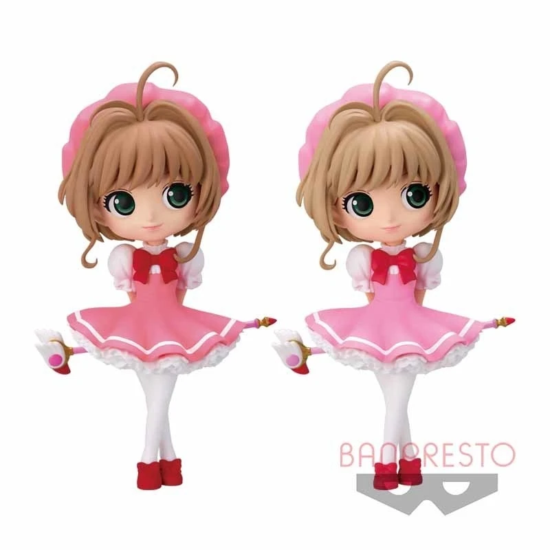 Bandai Original 14Cm Qposket カードキャプターさくら Kinomoto Sakura Action Figure Toys For Kids Gift Collectible Model Ornaments