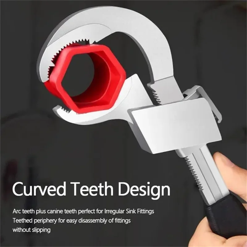 Adjustable Wrench Universal Double Ended Wrench Aluminium Alloy Open End Spanner Bathroom Plumbing Faucet And Sink Repair Tool