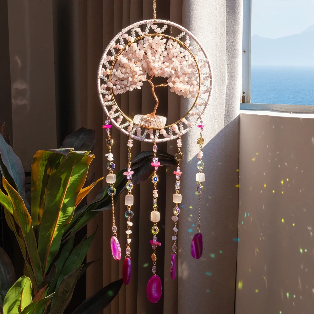 1Pc Sun Catcher Crystals Wind Chime Moon Dream Catchers Of Life Sunshine Catcher Boho Bedroom Wall Home Decorations Birthday Gif