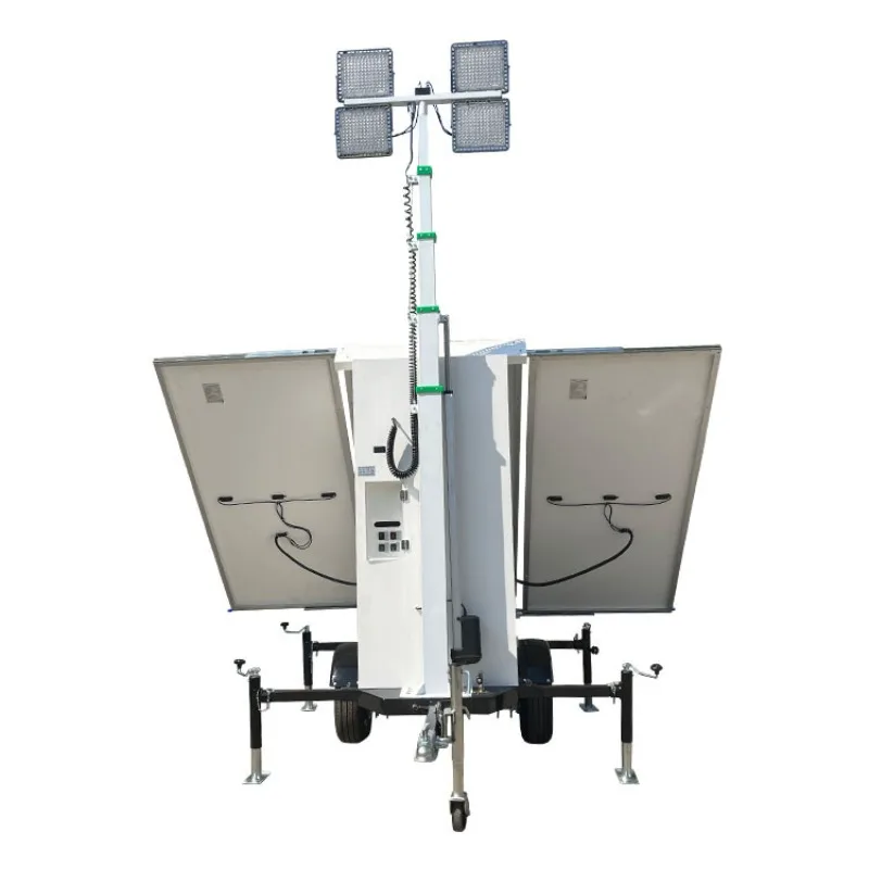 Solar lighting tower HMF972 electric lift 7 meters 9 meters self-charging, solar energy