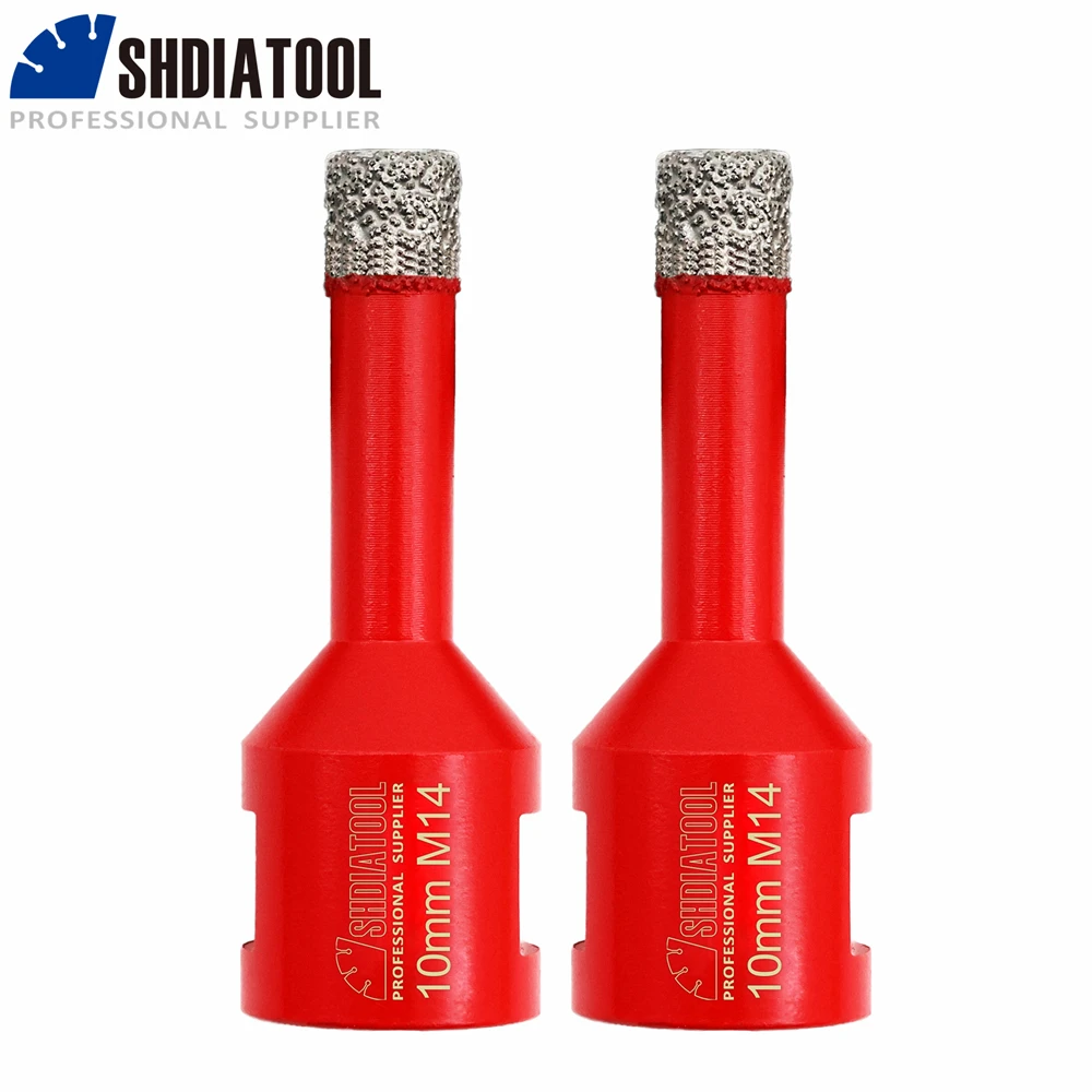 

SHDIATOOL 2pcs Dia10mm Diamond Drill Core Bits M14 Drilling Crown Granite Marble Tile Ceramic Hole Saw Diamond Drill Bits Set