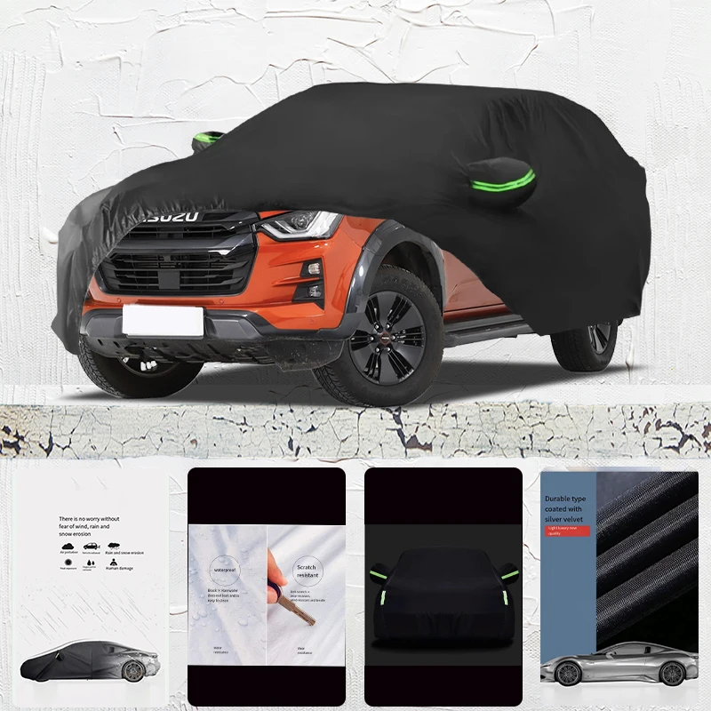 For Isuzu D-MAX Anti-UV Sun Shade Rain Snow Resistant Black Cover Dustproof Car umbrella Full Car Cover Outdoor Protection