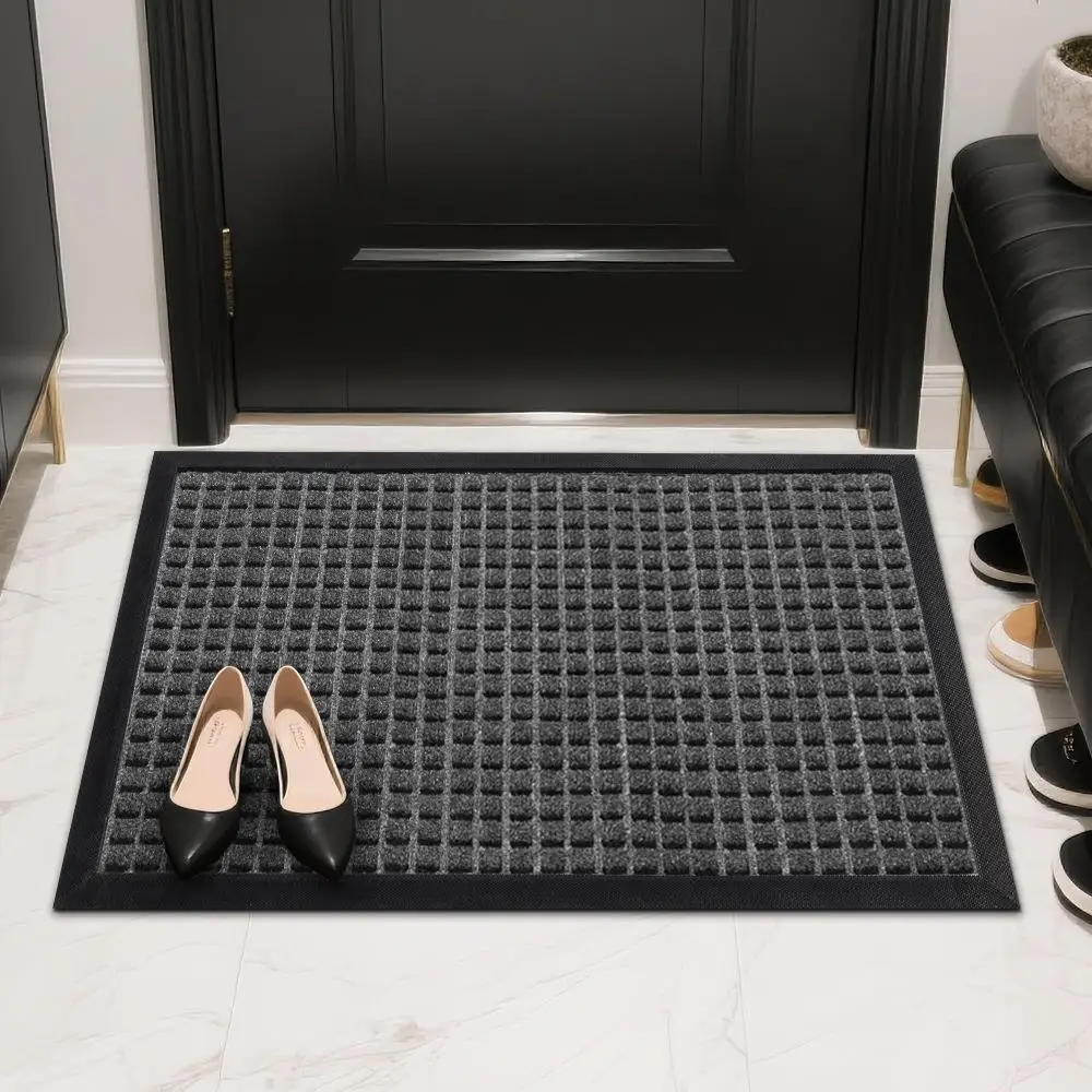 

Modern Style Indoor Outdoor Rubber Door Mat Anti Slip Wear Resistant Entrance Mat Home Decorative Floor Mat Polyester Material