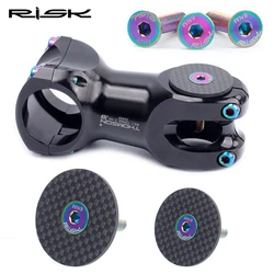 Risk Carbon Fiber 28.6mm Stem Cap/31.8mm OD2 Stem Cap + TC4 Titanium Alloy Screw For Mountain Road Bike Bicycle Cycling Headset