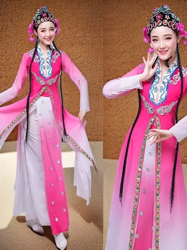 New Pink Ink Flower Dan Performance Costume Kunqu Opera Pear Blossom Dance Beijing Opera Stage Performance Costume