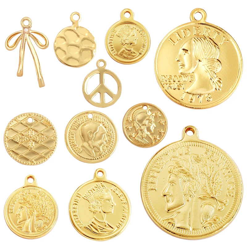 Medallón de monedas Republicuo Francaise Francia Reina Isabel II Isla, COLLAR COLGANTE Pulsera Pendiente Charm Bails Hallazgos L13