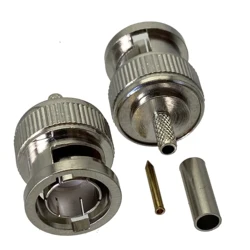 1Pcs Connector BNC male plug crimp RG174 RG316 LMR100 RG179 cable 75ohm RF Coaxial adapter