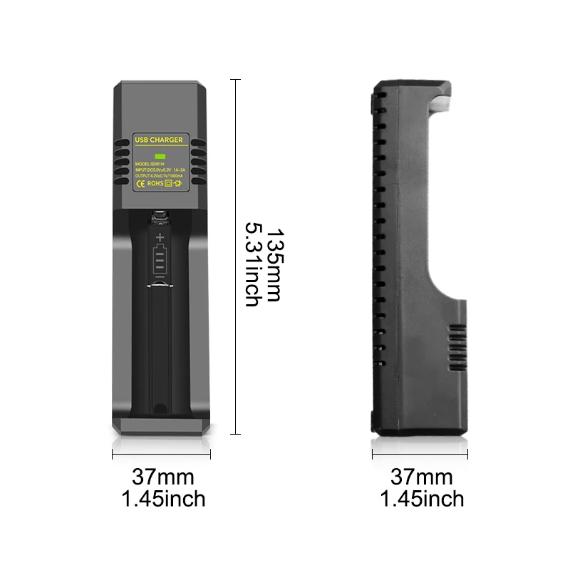 Uniwersalna inteligentna ładowarka na USB 18650 ładowarka do 18650 18350 26650 16340 3.7V-4.2V interfejs typu c 18650 ładowarka litowa