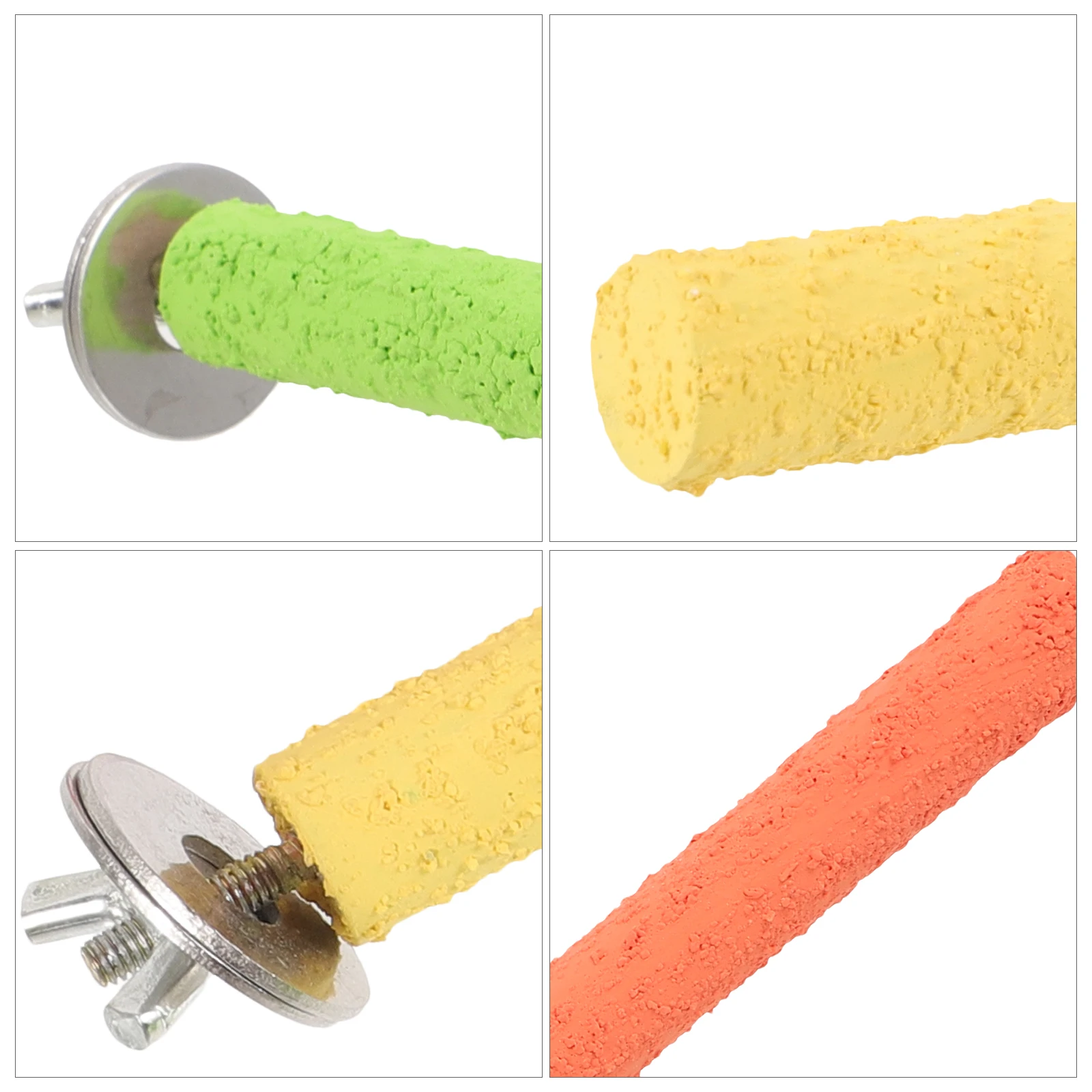 

6pcs Bird Perch Stand Grinding Stick for Parakeet Cage Quartz Sand Wooden Durable Training Accessory Play Resting Toy Fit All