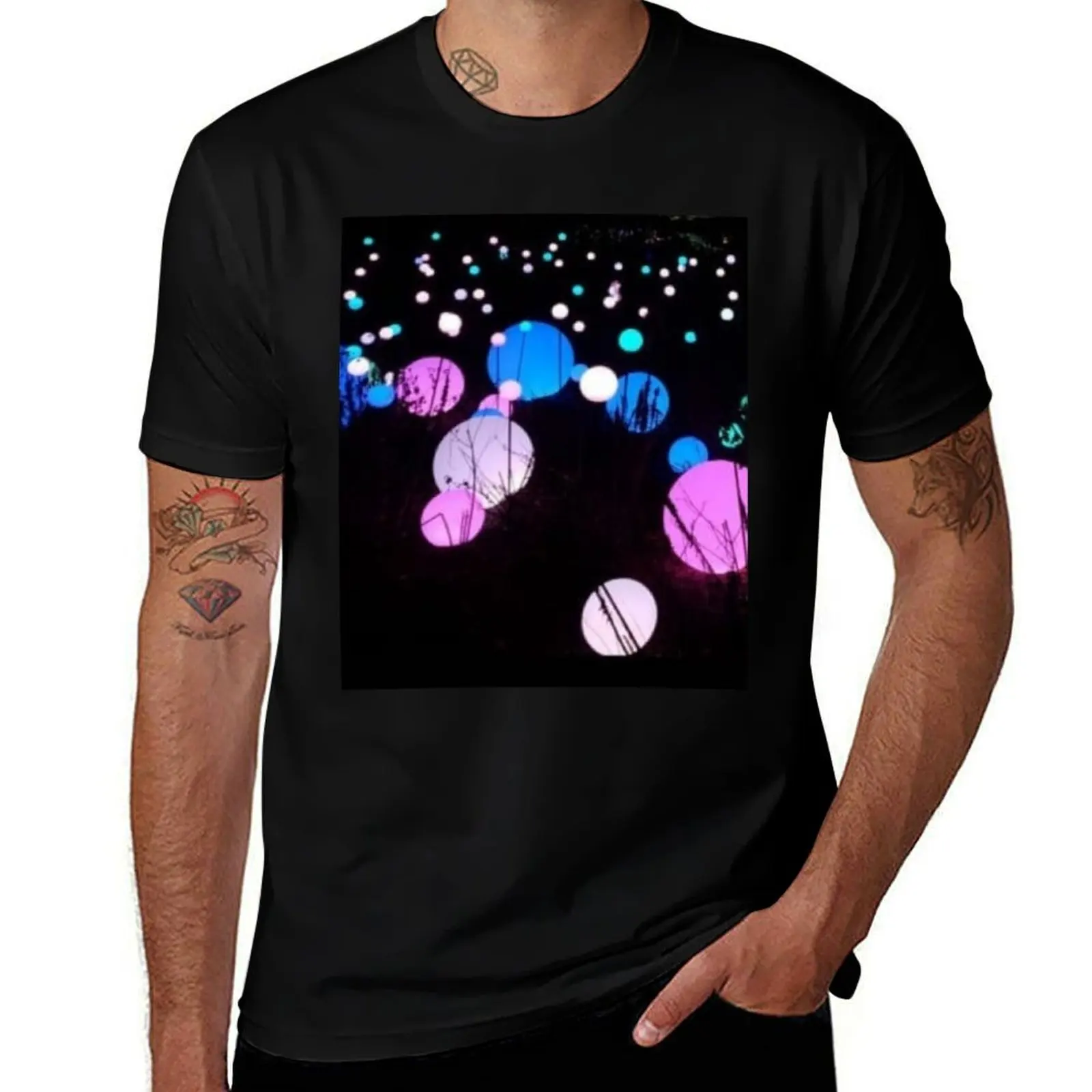 Camiseta con esferas que brillan en la oscuridad, camisetas para hombre, camisetas blancas para hombre, camisetas gráficas, camisetas divertidas, camiseta para hombre