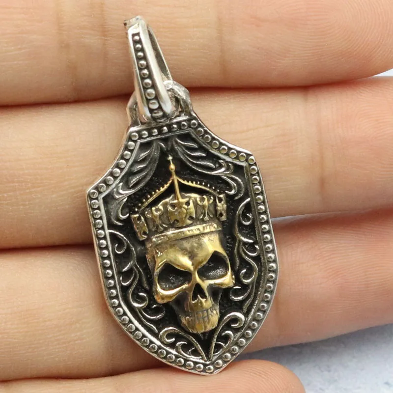 10g Pendant With A Skull And Sword In Patterns Mens Pendant Customized 925 SOLID STERLING Silver High Trendy