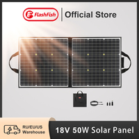 FF Flashfish Portable Foldable Solar Panel 50W 18V Battery Cell Charger USB QC3.0 for Outdoor Phone Charging Power Station