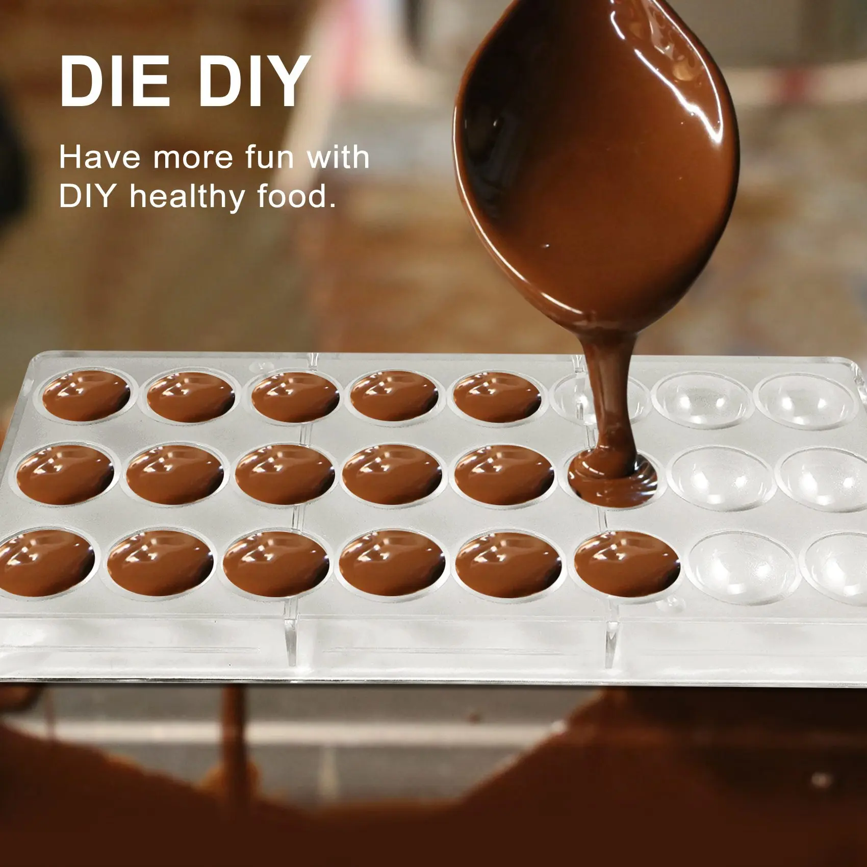 Полусферическая форма для шоколада с 24 отверстиями, форма для шоколада из поликарбоната, форма для приготовления сладостей с полушариками, форма для выпечки