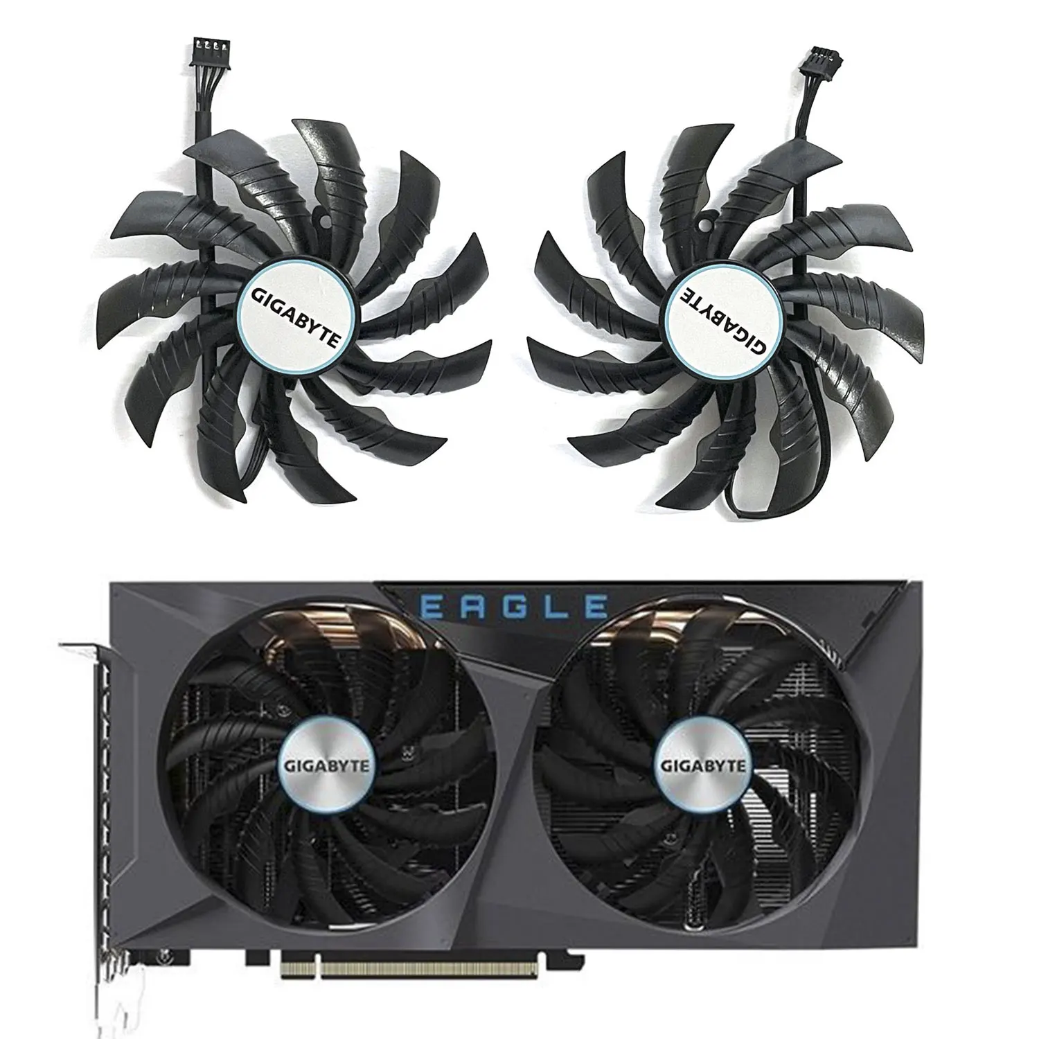 2Pcs PLD09210S12HH DC 12V 0.40A RTX 3060Ti GPU Cooler For Gigabyte RTX 3050 3060 3060 Ti Eagle 8G Graphics Card Cooler