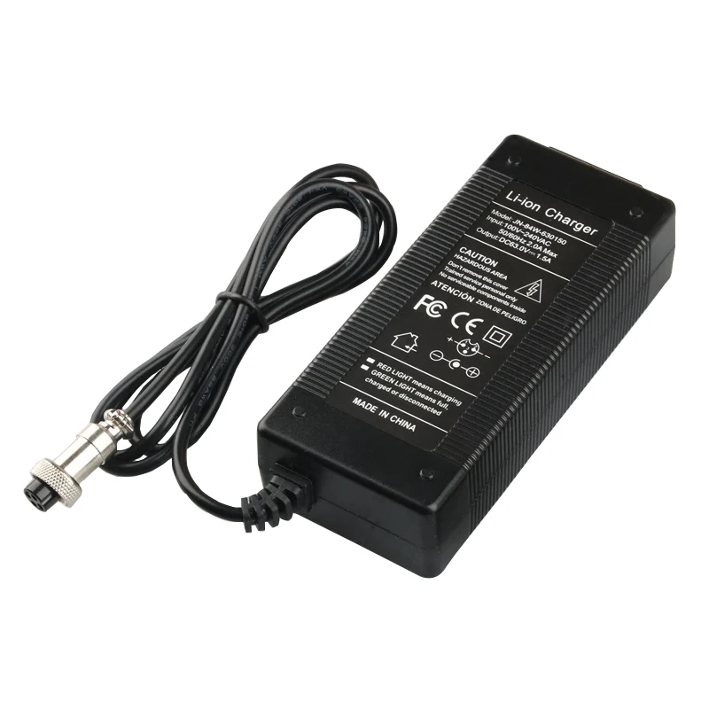 Output 63V 1.5A 18650 Li-ion Battery Charger For 15S Lithium Battery Pack Charger Xiaomi Ninebot/DC/GX12 High Quality Connector