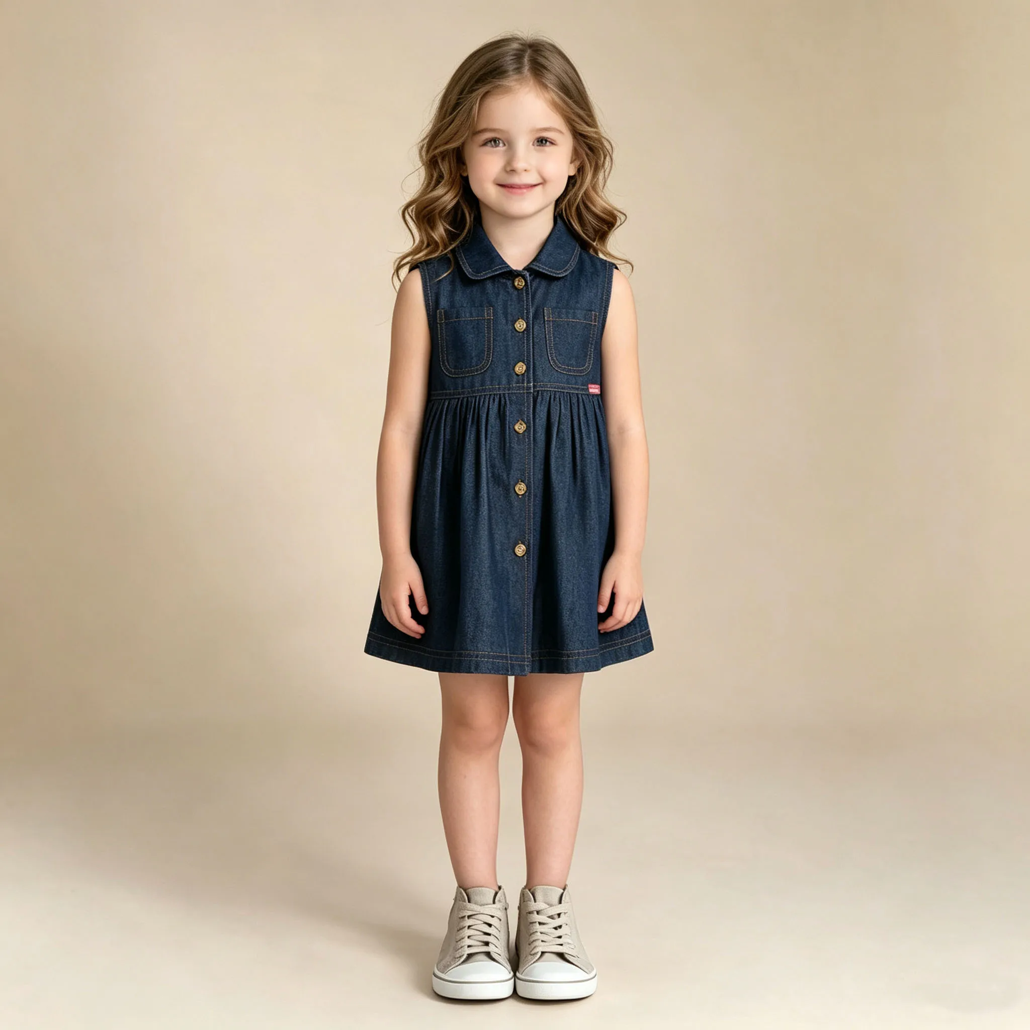 Summer Fashion Korean Denim Dress For Girls Baby Causal Blue Clothing Toddler Children Sleeveless Girls Clothes 2 4 6 8 Years