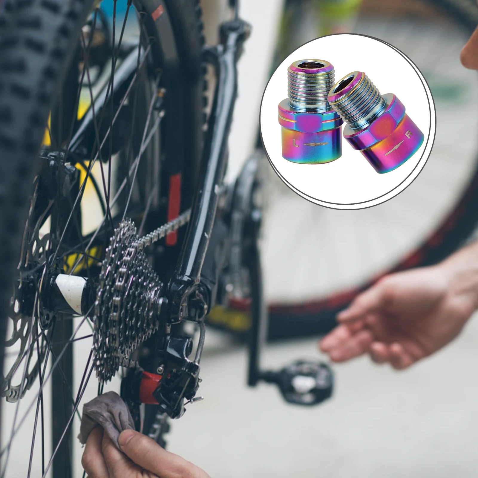 

2pcs Pedal Aluminum Alloy Compact Professional Adapter Colorful Pedal Accessory Sturdy Extending Axle
