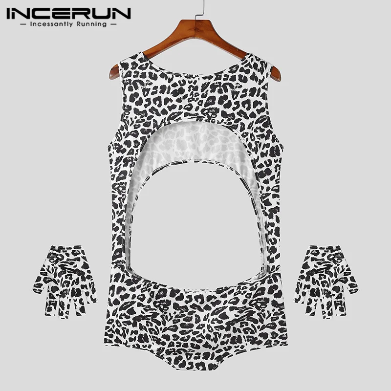 Sexy Style New Men\'s Homewear Bodysuits Fashionable Casual Male Hot Selling Zebra-stripe Sleeveless Jumpsuits S-5XL INCERUN 2023