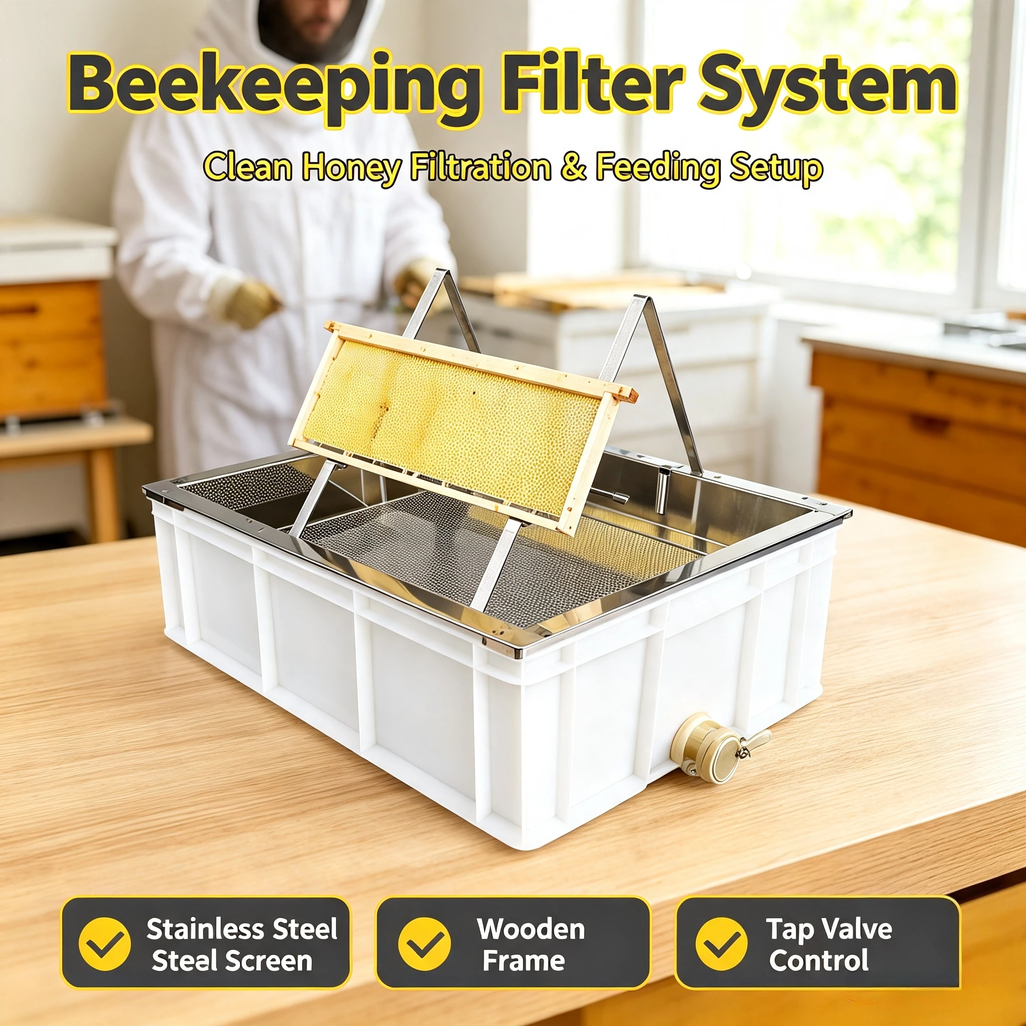 For beekeeping, stainless steel scraping and cutting honey plate, honey leakage honey plate storage box