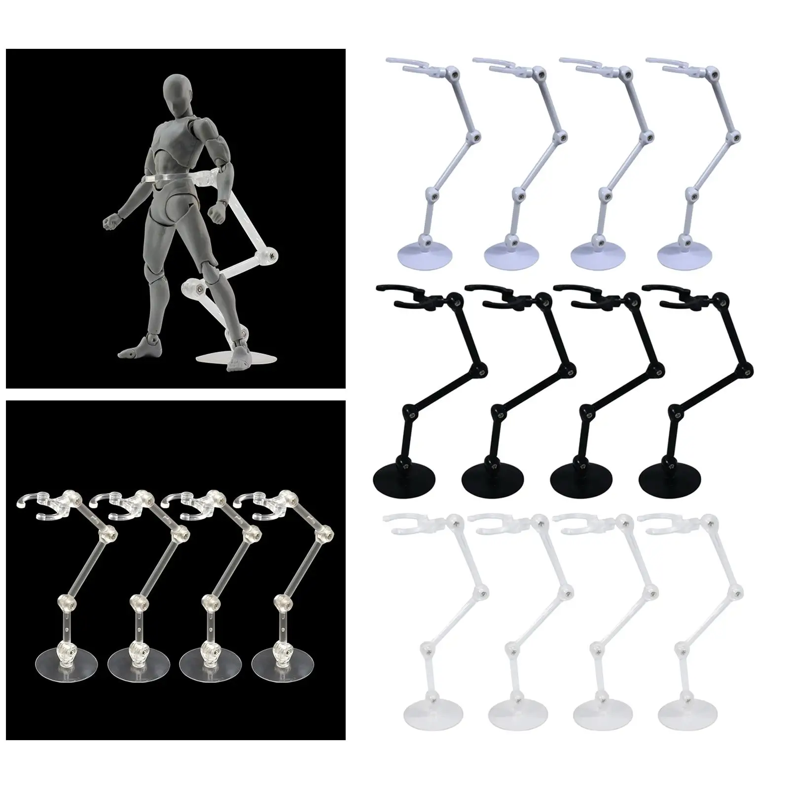 Support robuste réglable T1 pour figurines d'action, base d'action, 1/144, 1/100, 4x