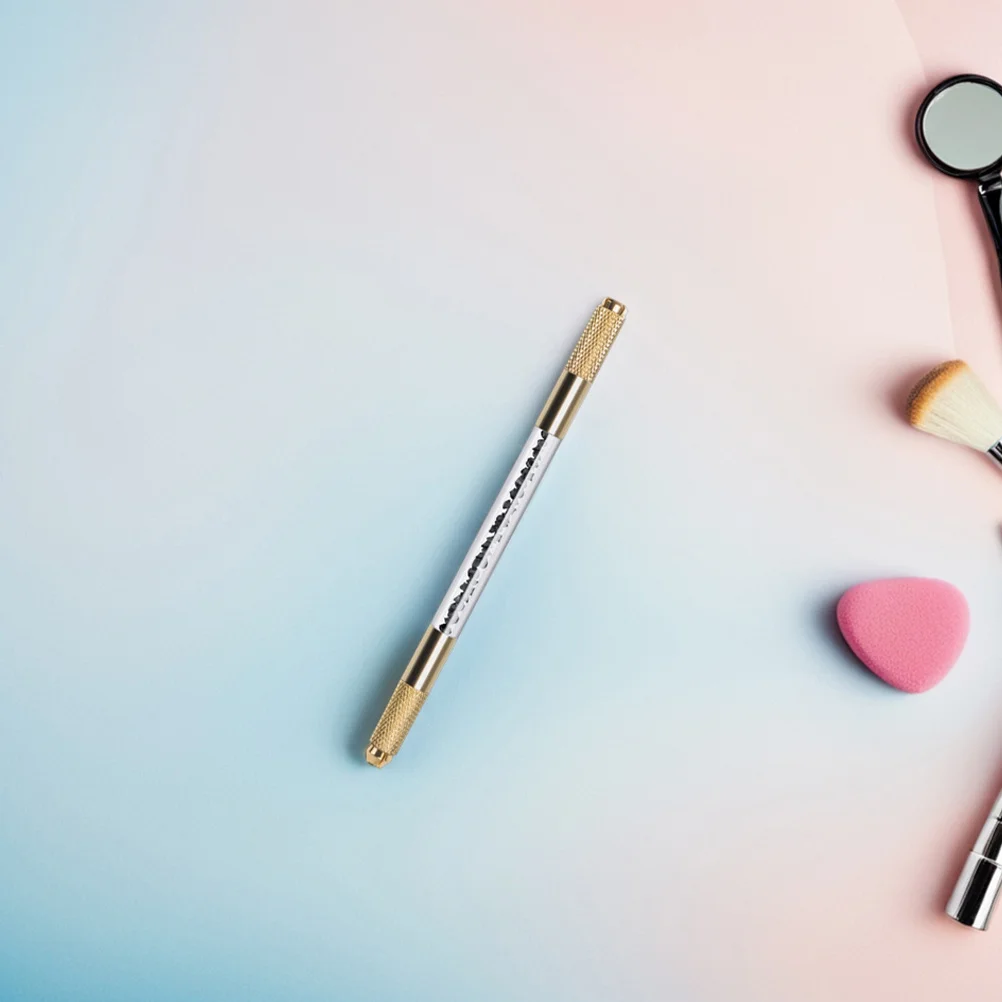 2 قطعة حجر الراين الذهبي المزدوج رئيس الحاجب قلم الوشم أداة Microblading لتشكيل الحاجب الدقيق معدات الوشم المهنية #2
